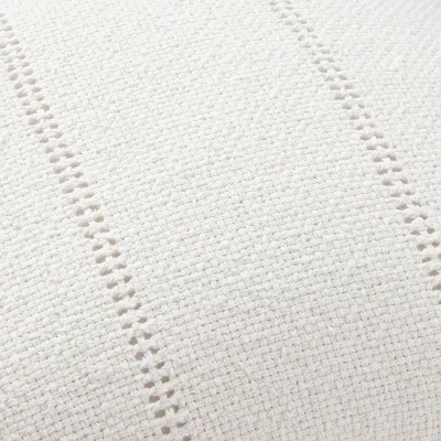 18"x18" Hem Stitch Stripe Square Throw Pillow Cream - Hearth & Hand™ With Magnolia: Cotton Texture, Indoor Use, Hidden Zipper 2 18"x18" Hem Stitch Stripe Square Throw Pillow Cream - Hearth & Hand™ With Magnolia: Cotton Texture, Indoor Use, Hidden Zipper - Image 2
