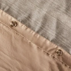 3pc Heathered Stripe Duvet Cover Bedding Set Brown - Hearth & Hand™ With Magnolia