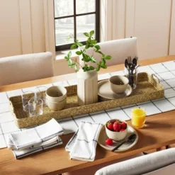 36" Extra-Large Natural Woven Basket Tray - Hearth & Handâ„¢ With Magnolia