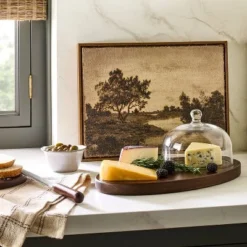 Wood Cheese Board With Cloche - Hearth & Handâ„¢ With Magnolia