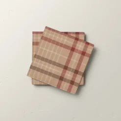 16ct Fall Plaid Paper Beverage Napkins Burgundy/Brown - Hearth & Hand™ With Magnolia -Cozy Living Hub GUEST fe5115b0 c2ac 4dd8 b287 5f20b778317e